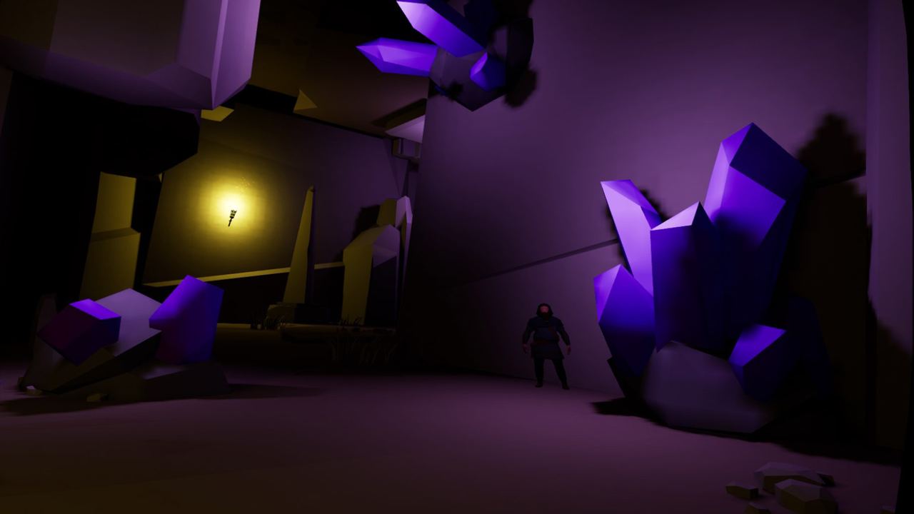 A purple crystal cavern
